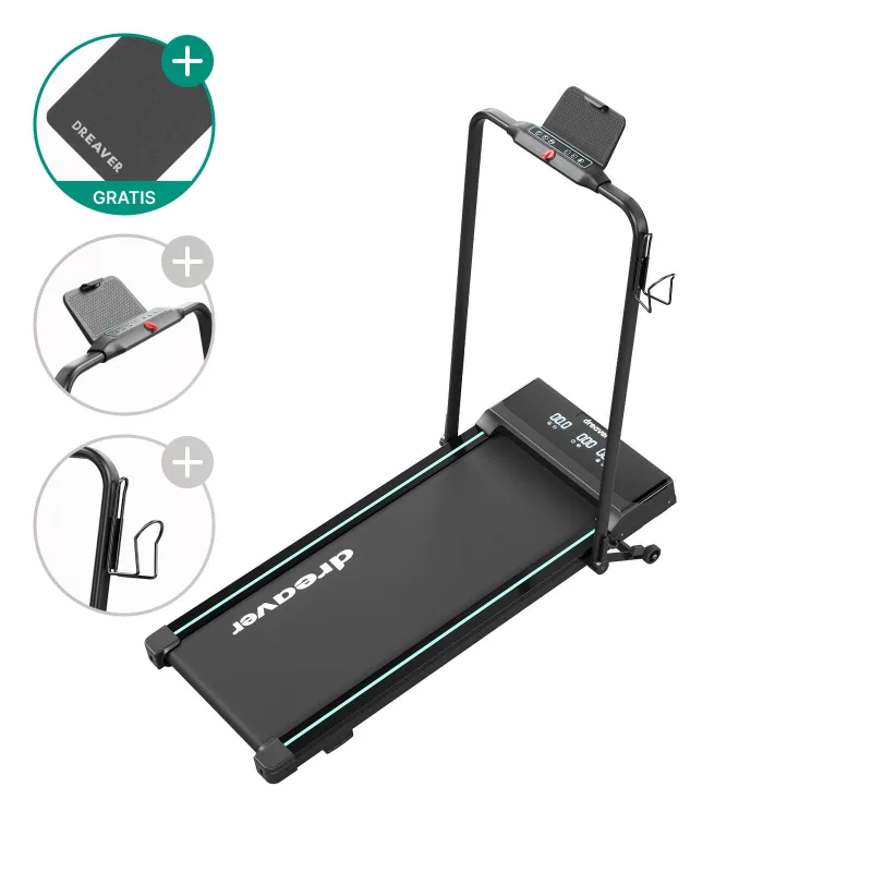 Dreaver Elevate Pro walking pad with 10% incline and handrail